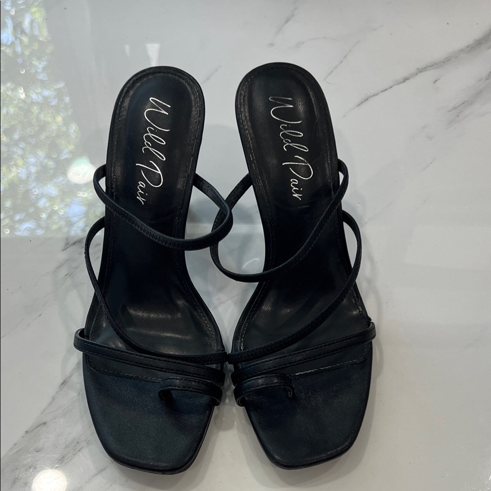 Wild Pair Elegant Black Strappy Heels